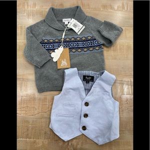 Baby Boy toddler dress vest sweater Bardot Junior Angel Dear